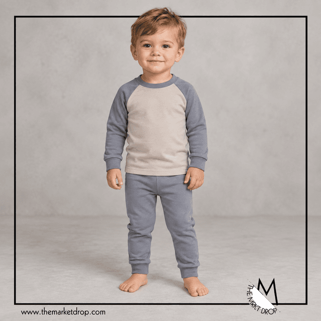VAENAIT BABY Modal Tencel Raglan Pajamas, Two-Piece Set
