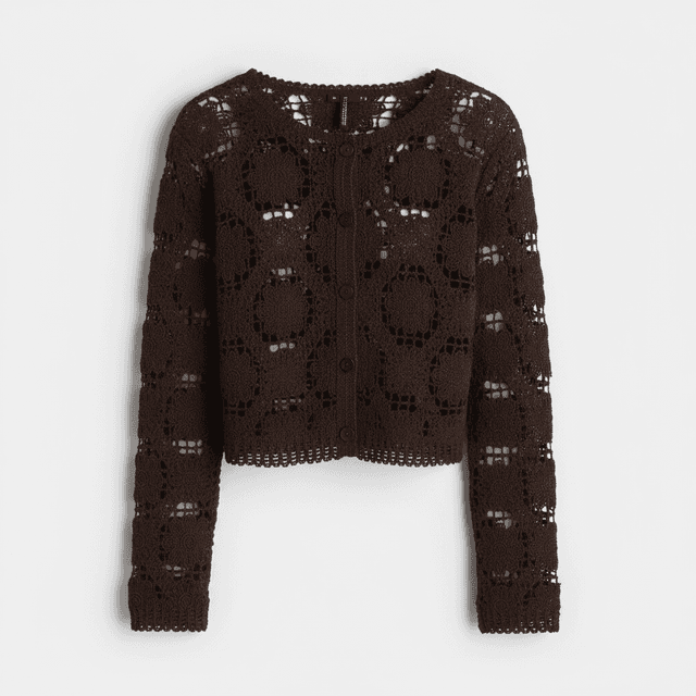 Crochet-Look Cardigan