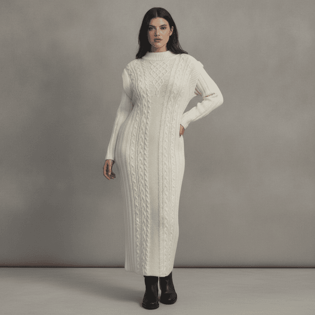 Cable Stitch Sweater Dress