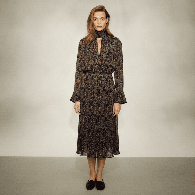 SCARF-COLLAR DRESS