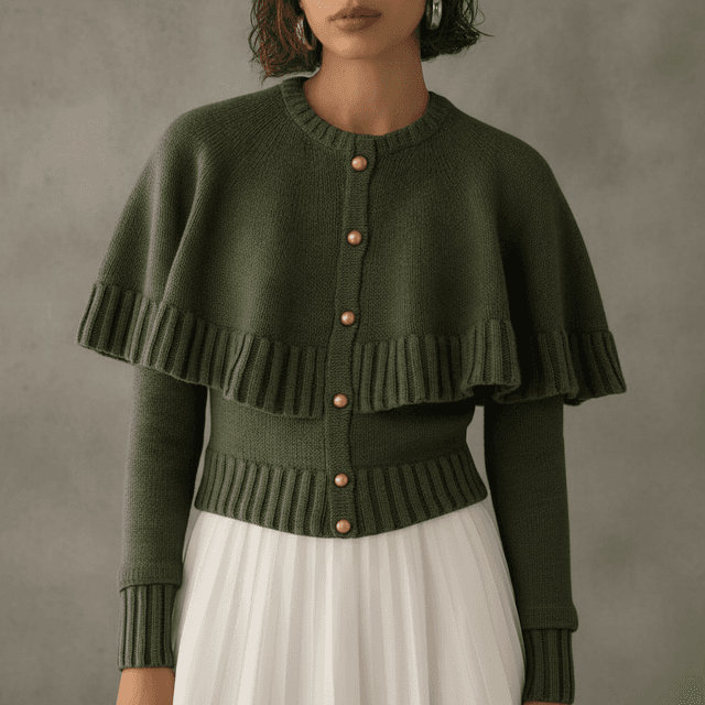 Saodimallsu Womens Cropped Cardigan Cape Sweater