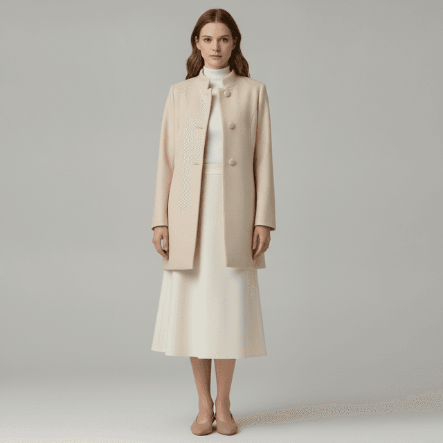 Allegra K Winter Overcoat Mid-long Stand Collar Single Breasted Coat
