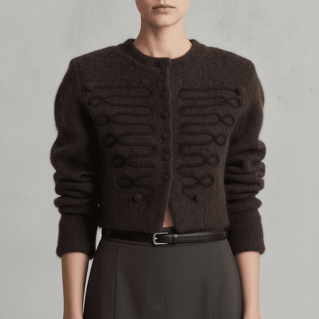 MOHAIR-BLEND CARDIGAN WITH SHOULDER PADS