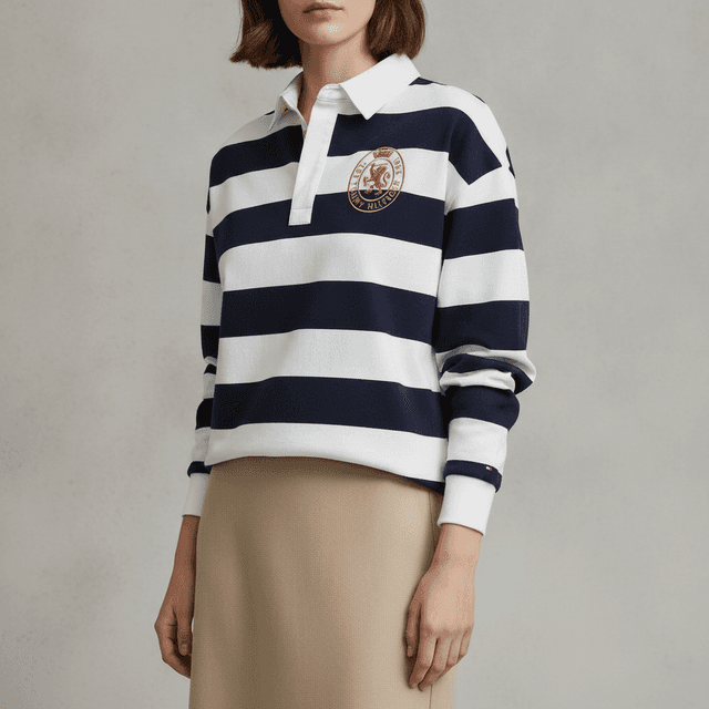 Tommy Hilfiger Women's Long-Sleeve Rugby Polo Sweatshirt