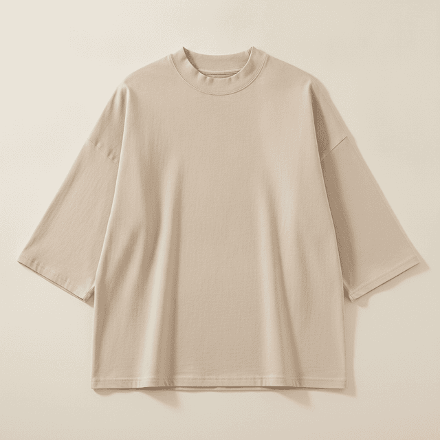 Dazy Less Beige Relaxed Cotton T-shirt