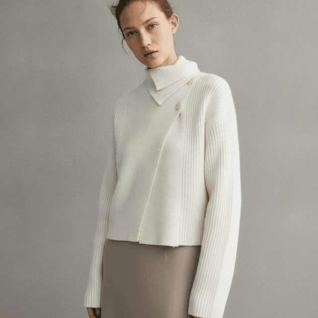 WOOL-BLEND WRAP CARDIGAN