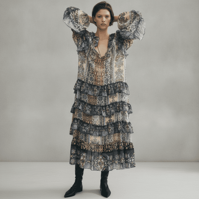 FLOUNCED TUNIC DRESS