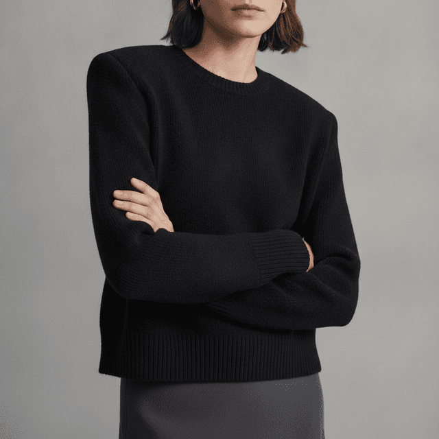 WOOL SWEATER WITH SHOULDER PADS
