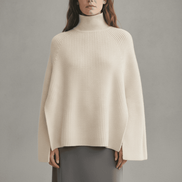 KNIT MOCK TURTLENECK CAPE