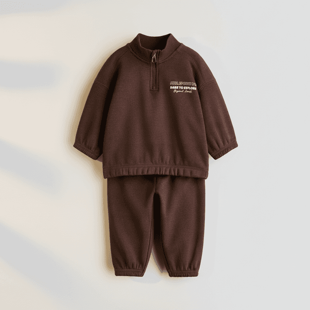 2-Piece Brushed-Inside Sweatshirt and Joggers Set