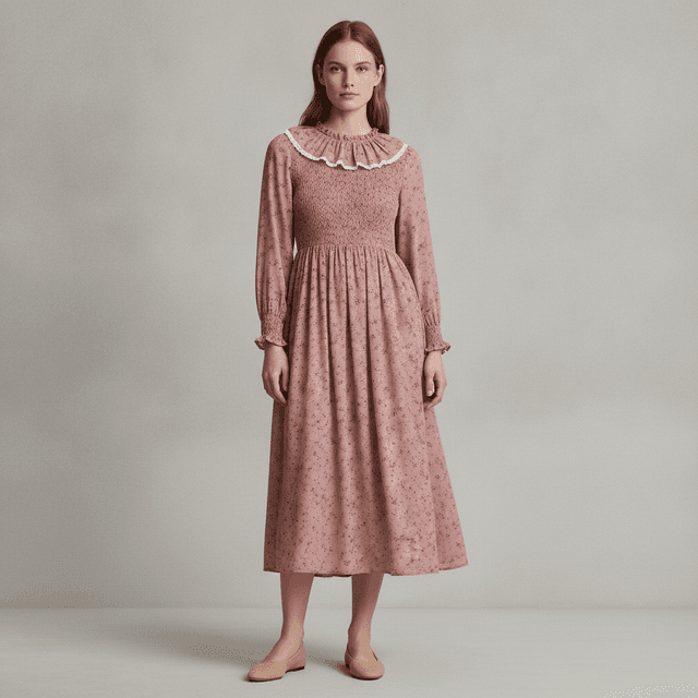 Lace-trimmed Cotton Dress