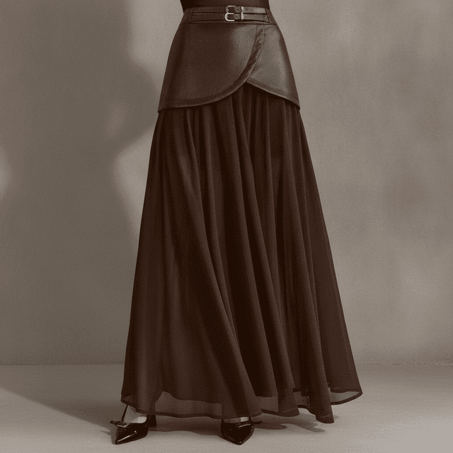 Anewsta High-waist Long Skirt