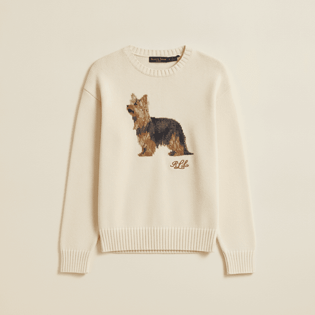 Intarsia-Knit Yorkshire Terrier Sweater