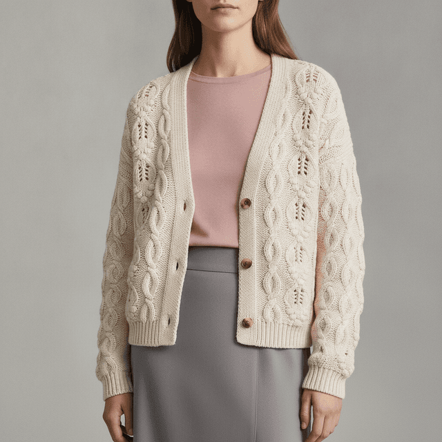 Cotton Cardigan with Buttons at Front