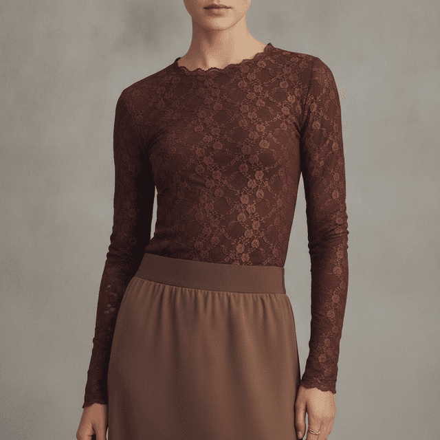Alison Lace Tee — Chocolate