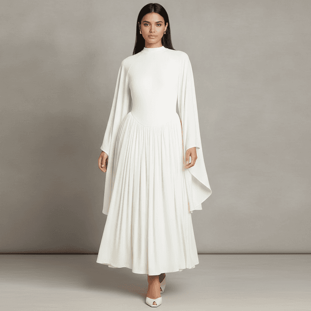 Plus Size Mock Neck Long-Sleeve Maxi Dress