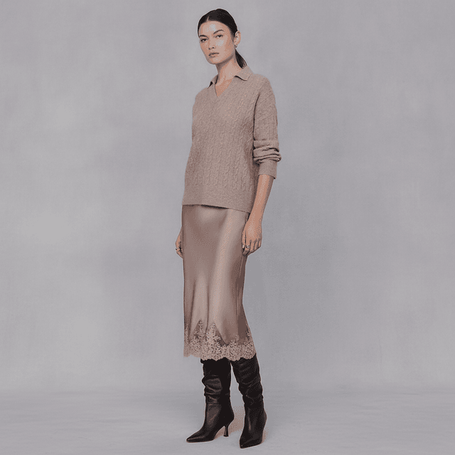 Mare Mare Twofer Cable Sweater and Slip Dress
