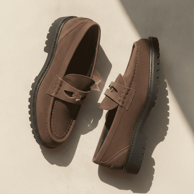 Chunky Split Suede Loafers