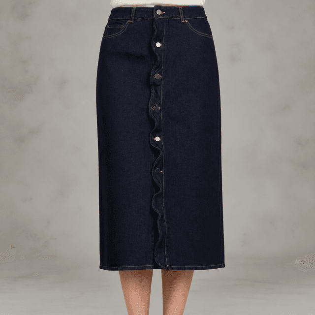 DENIM SKIRT WITH WIRE BONING