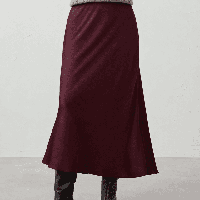 Satin Midi Slip Skirt