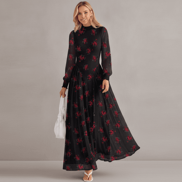 Anrabess Sleeve Long Maxi Dress