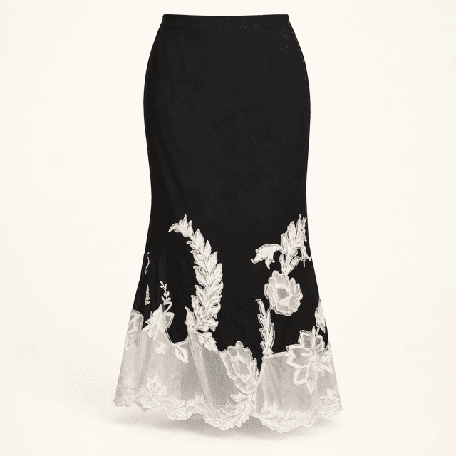 Embroidered Viscose Skirt