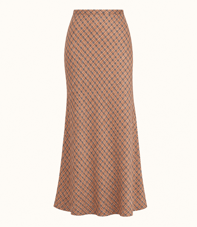 Plaid Bias Maxi Skirt