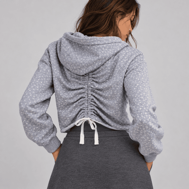 Ivy Cropped Hoodie in Heather Grey