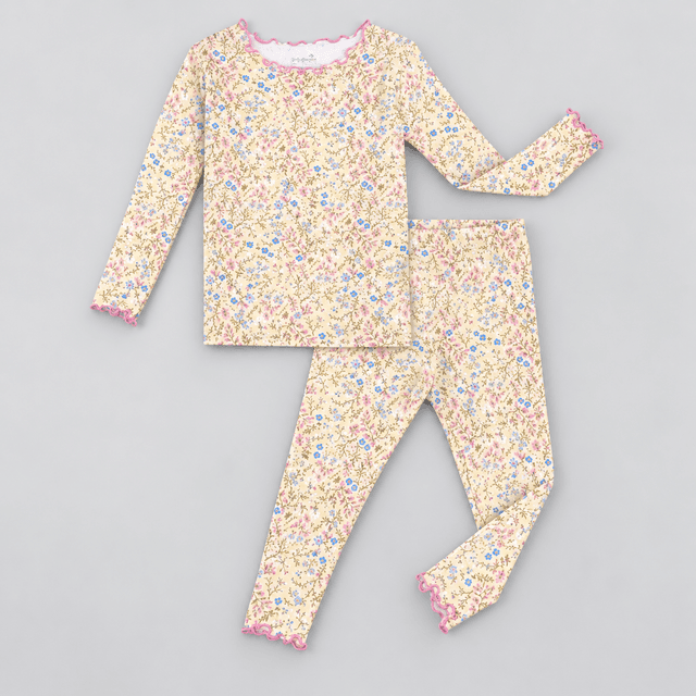 Moimoln 6M-8Y Floral Sleeve Long Cotton Pajamas
