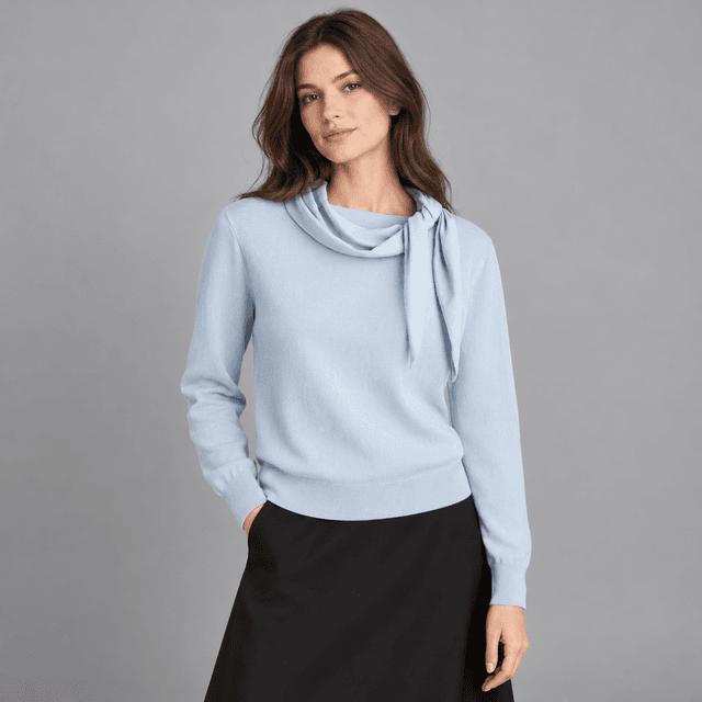 Sweater with Scarf Collar