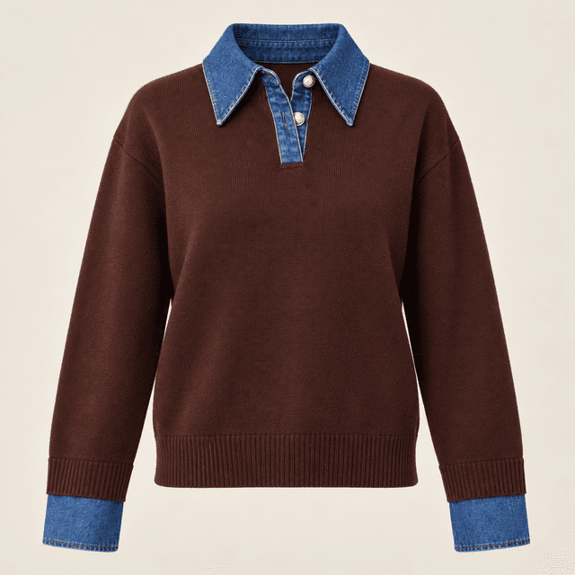 Lover Denim Sweater — Brown