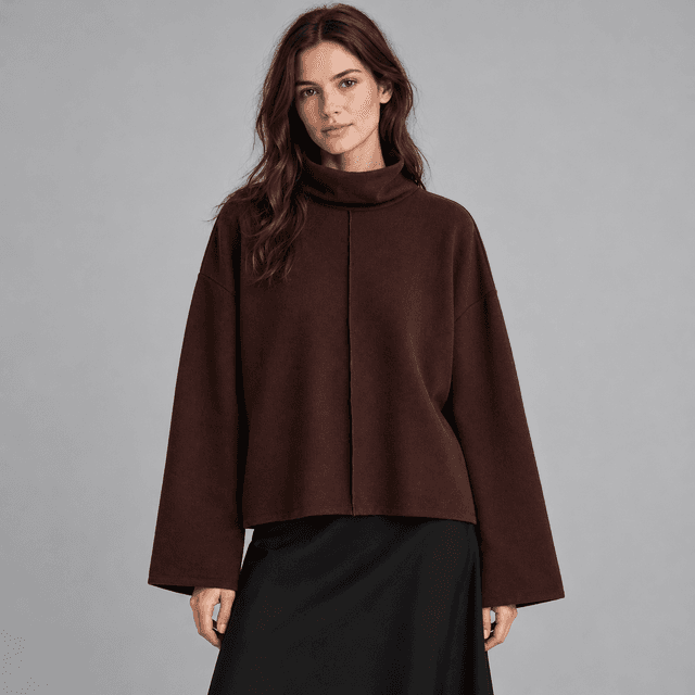 Loose-Fit Mock Turtleneck Sweater